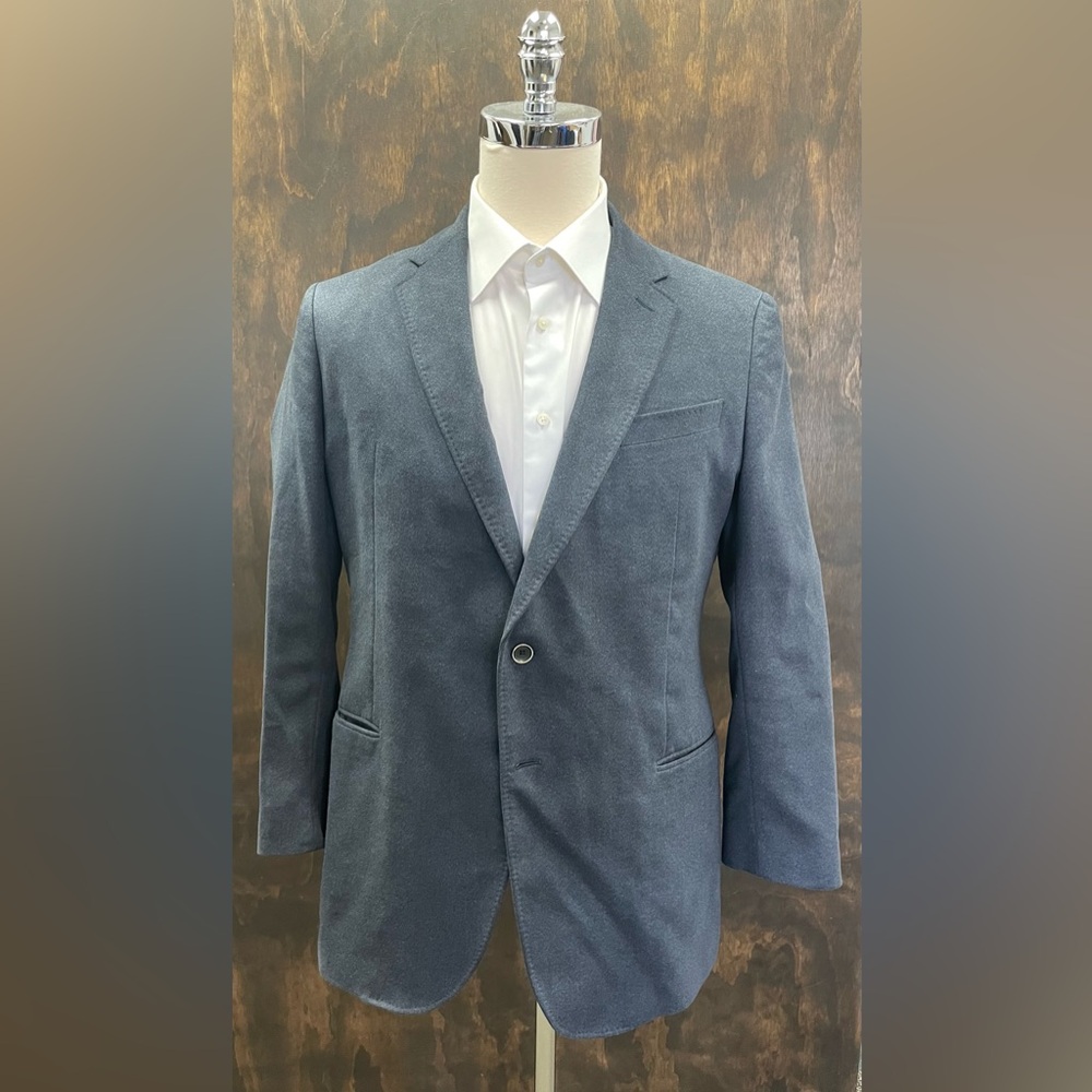 ARMANI COLLEZIONI Butter Soft Sueded Felt Polyester Jacket in Blue Size 42 L